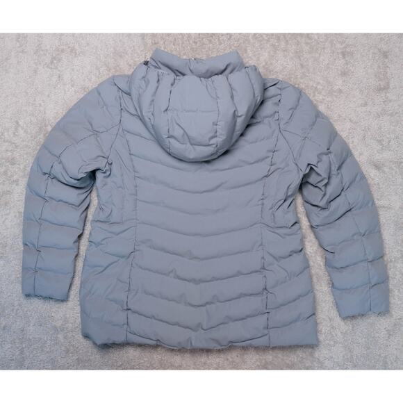 32 Degrees Heat Gray Hooded Puffer Jacket Coat Womens Size L - Picture 2 of 14